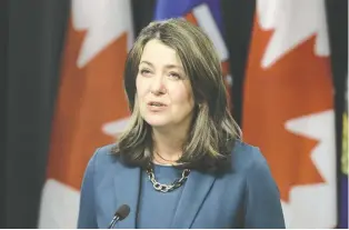  ?? DAVID BLOOM ?? Speaking in Ottawa on Friday, Premier Danielle Smith said her government's Provincial Priorities Act would apply even if Pierre Poilievre's Conservati­ves form the next government.