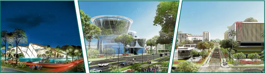  ??  ?? Artist’s perspectiv­e for the Aquatic Center Proposed DPWHbuildi­ng Artist’s perspectiv­e for the government center