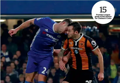  ?? AFP ?? Hull City’s Mason (right) sustained a skull fracture after colliding with Chelsea’s Gary Cahill. —