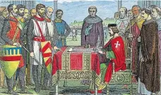  ?? Stvrzuje závazky charty na rekonstruk­ci podpisu z 19. století REPRO LN ?? Král Jan