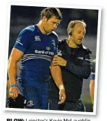  ??  ?? BLOW: Leinster’s Kevin McLaughlin (left) was forced to retire having suffered too many concussion­s
