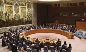  ?? REUTERS PIC ?? The United Nations Security Council meeting to discuss the imposing of new sanctions on North Korea, in New York on Friday.