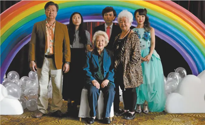  ??  ?? Scenes from The Farewell, starring Awkwafina and Zhao Shuzhen (above, second and third from left, and facing page).