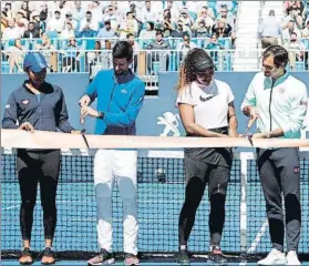  ?? FOTO: EFE ?? Naomi Osaka, Novak Djokovic, Serena Williams y Roger Federer abren Miami 2019