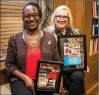  ?? (Arkansas Democrat-Gazette/Cary Jenkins ?? Dr. Creshelle Nash (left) and Stephanie Streett are helping match 13 young AmeriCorps members with mentors in business, law, health care, education and other fields as part of City Year Little Rock’s new Women’s Leadership Council.