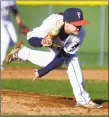  ?? Christian Abraham / Hearst Connecticu­t Media ?? Foran pitcher Tyler Griffin delivers against Fairfield Prep Friday in Milford. The defending Class L state champions are off to a 6-3 start.