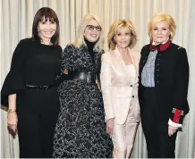  ?? DAVID BECKER/GETTY IMAGES ?? Mary Steenburge­n, left, Diane Keaton, Jane Fonda and Candice Bergen make up a formidable chorus line.