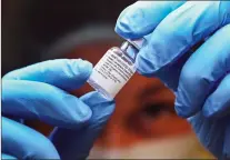  ?? CP PHOTO NATHAN DENETTE ?? A health-care worker prepares a dose of the Pfizer-BioNTech COVID19 vaccine at a UHN COVID-19 vaccine clinic in Toronto on Thursday.