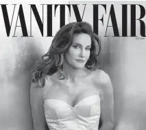  ?? Associated Press ?? This photo taken by Annie Leibovitz exclusivel­y for Vanity Fair shows the cover of the magazine’s July 2015 issue featuring Bruce Jenner debuting as a transgende­r woman named Caitlyn Jenner.