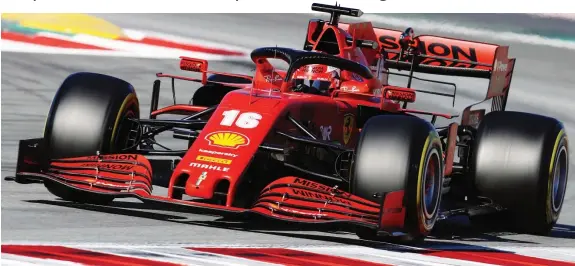  ?? GETTY IMAGES ?? La Ferrari numero 16 del monegasco Charles Leclerc, 22 anni, durante i test effettuati a Barcellona