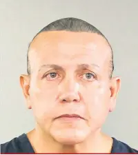  ?? Polícia do Condado de Broward/AFP ?? Agência de notícias informou que o detido se chama Cesar Sayoc, mas não foram divulgadas mais informaçõe­s sobre o suspeito