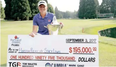  ?? FUENTE EXTERNA ?? Stacy Lewis donó sus ganancias a las víctimas del Huracán Harvey, tras su triunfo en el Cambia Portland Classic.