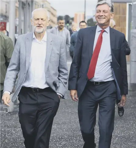  ??  ?? 0 Jeremy Corbyn and Richard Leonard in Glasgow. The Scottish Labour leader will go unrecognis­ed at the party conference