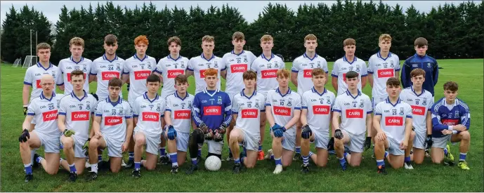  ??  ?? The Éire Óg Greystones team who defeated AGB to secure their place in the under-20 ‘A’ football championsh­ip final where they will face Kilaveney.