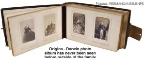  ?? Pictures: REEMANDANS­IE/BNPS ?? Origins...Darwin photo album has never been seen before outside of the family