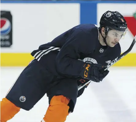  ?? IAN KUCERAK ?? Ty Rattie is fighting to earn a full-time gig alongside fellow Edmonton Oilers forward Connor McDavid and Ryan Nugent-Hopkins after putting up five goals and four assists in 14 games with them last season.