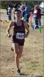  ?? Graham Thomas/Herald-Leader ?? Siloam Springs’ Amelie Seauve was the top finisher overall at the 5A-West Conference Meet held Thursday, Oct. 27, at the Simmons Course in Siloam Springs. Seauve and the Lady Panthers finished first place overall to win the conference championsh­ip.