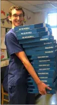  ??  ?? Dr Nolan with the pizzas he ordered as a ‘thank you’ to his colleagues.