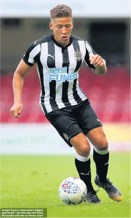 ??  ?? Dwight Gayle is Newcastle’s biggest goal threat – but who else will share the burden with the ex-Palace star?