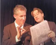  ?? COURTESY OF NM ACTORS LAB ?? Robert Nott and Geoffrey Pomeroy star in the New Mexico Actors Lab’s production of David Mamet’s “November” at Teatro Paraguas.