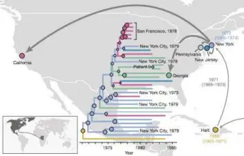  ??  ?? Researcher­s used genomic sequencing of decades-old blood samples to go back in time and reconstruc­t the “family tree” of the AIDS virus in unpreceden­ted detail. The virus’s “family tree” suggests that it arrived in the United States years before...