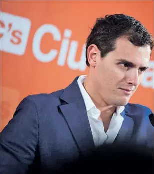  ??  ?? Albert Rivera (C’s) ayer en Barcelona