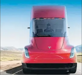  ?? TESLA HANDOUT / EFE ?? Se llama Semi y es el nuevo camión 100% eléctrico de Tesla