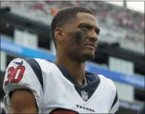  ?? STEW MILNE - THE ASSOCIATED PRESS ?? FILE - In this Sept. 9, 2018, file photo, Houston Texans cornerback Kevin Johnson (30) leaves the field during the second half of an NFL football game against the New England Patriots, in Foxborough, Mass.