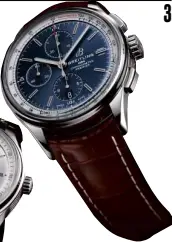  ??  ?? Breitling Premier Chronograp­h 42 with blue dial and brown alligator leather strap