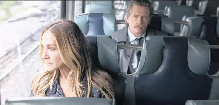  ??  ?? Sarah Jessica Parker (Frances Dufresne) with Thomas Haden Church (Robert Dufresne) in a scene from the dramedy, Divorce.