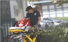  ?? BEA AHBECK/ NEWSSENTIN­EL ?? Lodi Fire Department’s Eng. Roger Varwig arrives at the scene of a medical call in Lodi on Sept. 12, 2018.