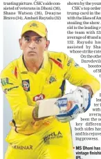  ?? AFP ?? MS Dhoni has regained his vintage finishing touch this IPL.