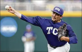  ?? NATI HARNIK / ASSOCIATED PRESS ?? Junior Jared Janczak leads one of the top pitching staffs in the nation. He went 9-2 last season, the most wins of any returning TCU starter.