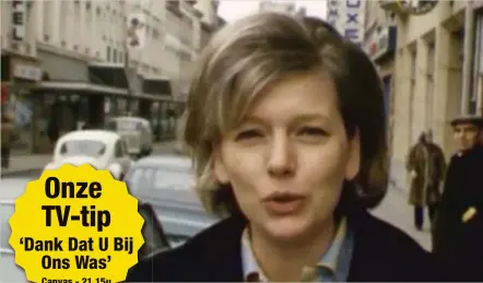  ?? FOTO VRT ?? Monique Delvaux, intussen 79, in ‘Het Journaal’ in 1978.
