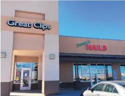  ?? STEVE SINOVIC/JOURNAL ?? Two recently opened businesses in the Unser Pavilion in Rio Rancho include a hair-cutting shop and a nail salon.