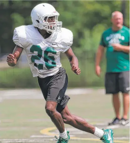  ?? ALLEN CUNNINGHAM/FOR THE SUN-TIMES ?? Glenbard West’s Tyquan Cox ran for more than 1,000 yards last season. He’s also a threat on kickoffs.