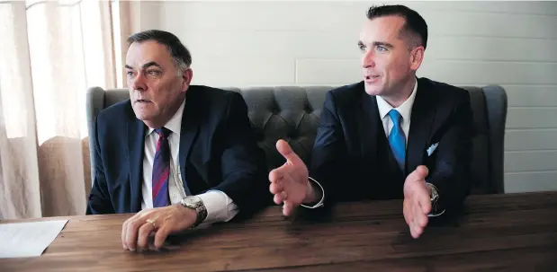  ?? MIKE BELL/PNG ?? Speaker Darryl Plecas, left, says his chief of staff Alan Mullen gets “at least a phone call a day” from former legislativ­e employees who say they were fired for raising concerns about alleged financial wrongdoing. Plecas says that group also includes political staffers.