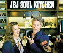  ??  ?? RIGHT: Jon Bon Jovi and his wife, Dorothea Hurley, at the Jon Bon Jovi Soul Foundation’s Soul Kitchen in Toms River, N.J.