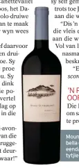  ??  ?? Mount Sutherland Nebbiolo 2014, Isabella de Waal se eerste wyn. Dit gaan eendag op haar mondigword­ingspartyt­jie bedien word.