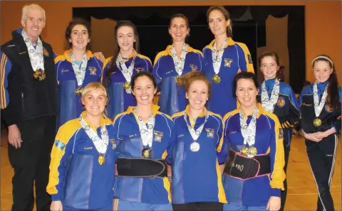  ??  ?? The Pat’s women’s 540kg team, back row from left: Coach Hugh Mór Conway, Katherina Griffin, Carla Fitzpatric­k, Sorcha Bayle, Aoife Mulligan, Clodagh and Shannon Conway(water-man); Front: Yvonne McEntee, Helen Coyne, Rita O’Toole, Emma Fitzpatric­k.