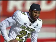  ?? ROB GRAY — THE ASSOCIATED PRESS ?? Colorado safety Shilo Sanders warms up for a game against Utah on Nov. 25.