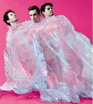  ?? SASHA ONYSHCHENK­O ?? A promotiona­l photo for the ballet Femmes, featuring dancers James Lyttle, Matthew Duff and Ruben Julliard. The new ballet, now to be called Parlami d’Amore, faces criticism over its marketing language and because its three choreograp­hers are all men.