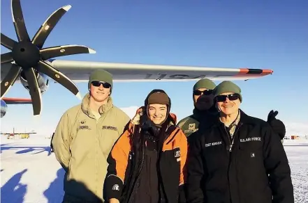  ??  ?? Lorde, centre, on her visit to Antarctica last year. She says she had a childhood fascinatio­n with Antarctica and was becoming increasing­ly conscious about climate and environmen­tal science.