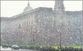  ?? PTI ?? A view of North Block during the hailstorm in Delhi on Saturday. n