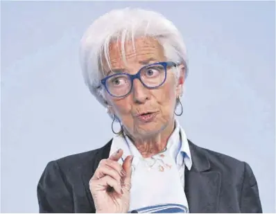  ?? Kirill Kudryavtse­v / AFP ?? Christine Lagarde, presidenta del Banco Central Europeo (BCE).