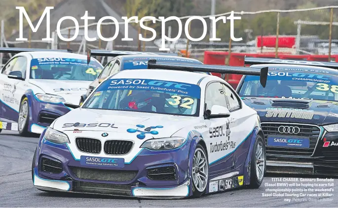  ?? Pictures: Dave Ledbitter. ?? TITLE CHASER. Gennaro Bonafede (Sasol BMW) will be hoping to earn full championsh­ip points in the weekend’s Sasol Global Touring Car races at Killarney.