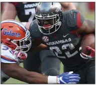  ?? (Democrat-Gazette file photo) ?? Rawleigh Williams rushed for 148 yards and 2 touchdowns on 26 carries to help lead Arkansas to a 31-10 victory over Florida on Nov. 5, 2016, at Reynolds Razorbacks Stadium in Fayettevil­le. It was the Razorbacks’ most recent SEC home victory.