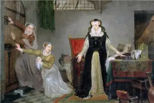  ??  ?? 8 février 1587 – Marie Stuart au moment où l'on vient la chercher pour aller à la mort (xixe siècle), de Philippe Jacques van Bree ; musée des Beaux-Arts, à Tourcoing.