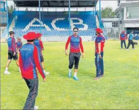  ?? AFP ?? A handout picture by ACB shows Afghan cricketers resuming training ahead of their one-day series against Pakistan, scheduled to take place in Sri Lanka in two weeks.