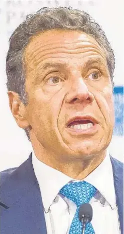  ?? AP ?? Governor Andrew Cuomo says state is willing to help profession­al sports leagues in New York start back up again without fans.